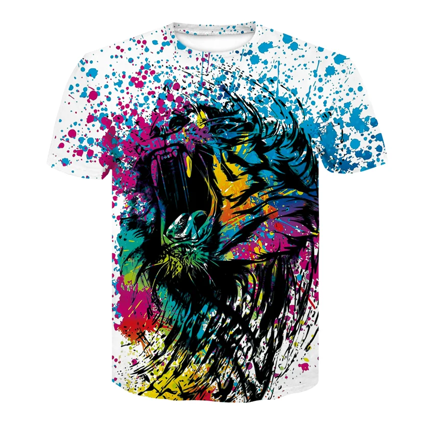 

Summer Fashion Colorful 3D Printing Short Sleeve Men's T-Shirt Summer Casual Round Neck T-shirt Fun Street Clot