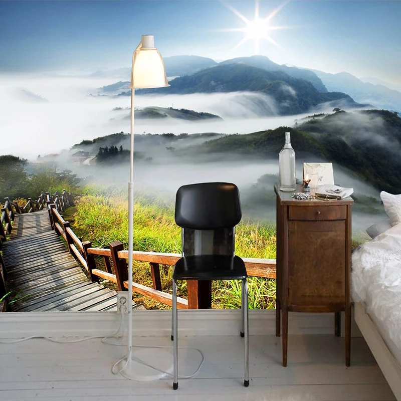 Пользовательские фото современные Обои фреска 3D горный природный пейзаж