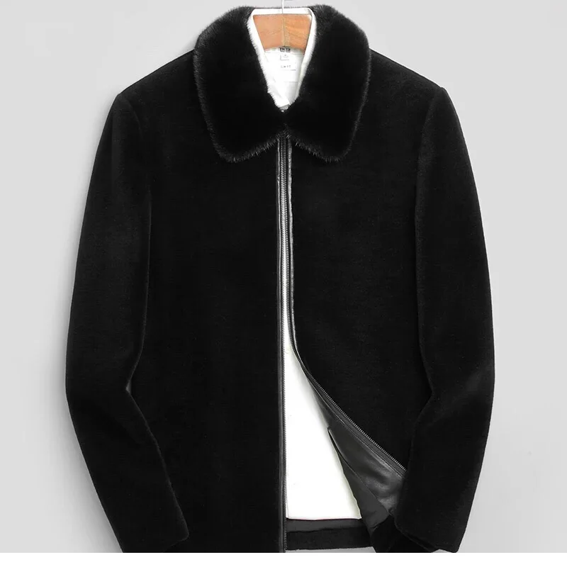 PUDI Men coats new fashion wool short jackets with real fox collar fall winter casual outwear MT808
