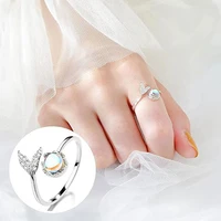 open rings adjustable rings for women girls thumb rings band jewelryfish foam ring female glass fish tail design tail ring