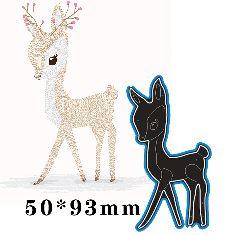 

Cutting Dies Pretty Fawn Metal and Stamps Stencil for DIY Scrapbooking Photo Album Embossing Paper Card 50*93mm