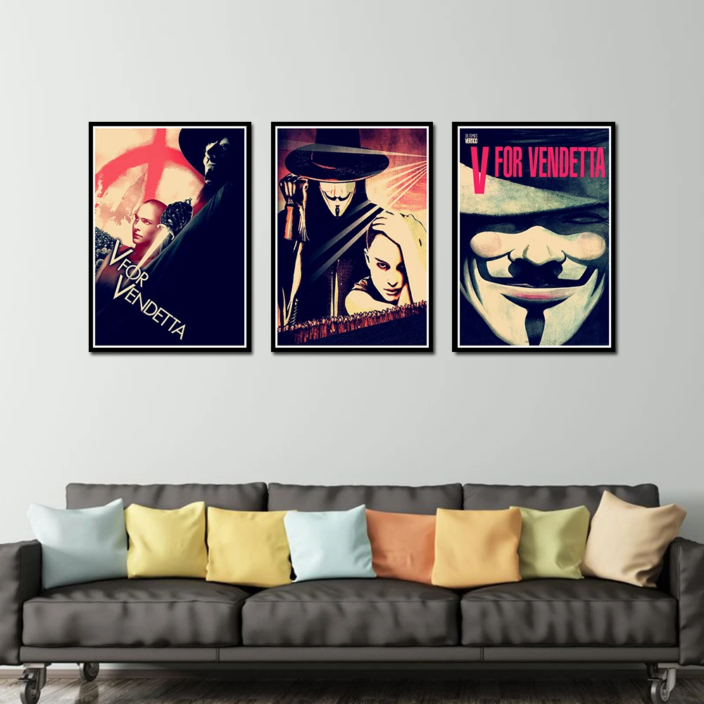 V for Vendetta в плакат стиле ретро из крафт бумаги декоративные Стикеры для украшения