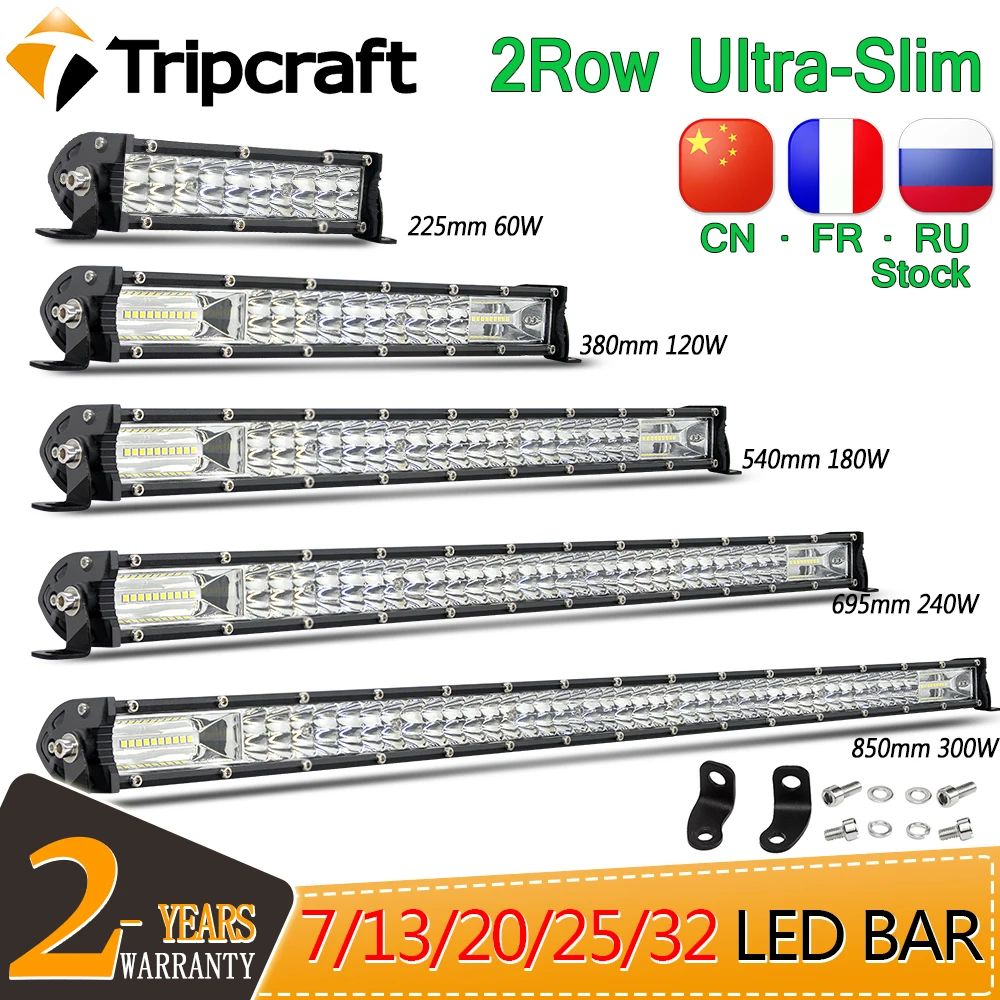 

Tripcraft ультра тонкий 120W 180W 240W 300W светодиодный светильник бар для трактора 4X4 УАЗ внедорожный 4WD ATV для грузовых автомобилей, дополнительные ко...