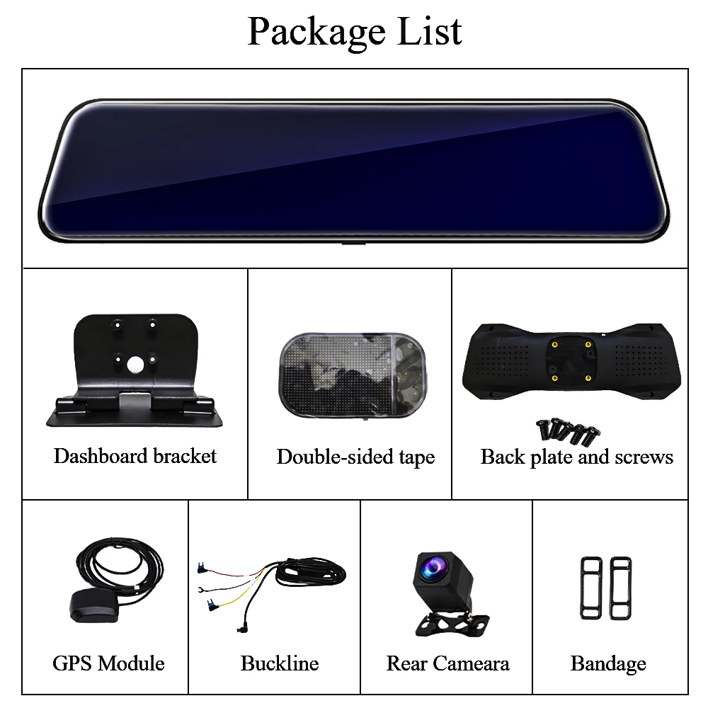 12 дюймов Android 8 1 автомобиля Зеркало заднего вида авто Регистраторы приборной