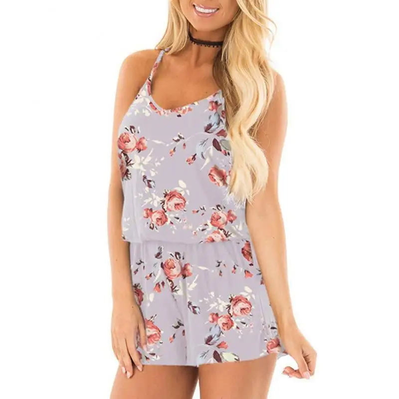 Новинка 2020 женские летние короткие комбинезоны на бретельках с v образным