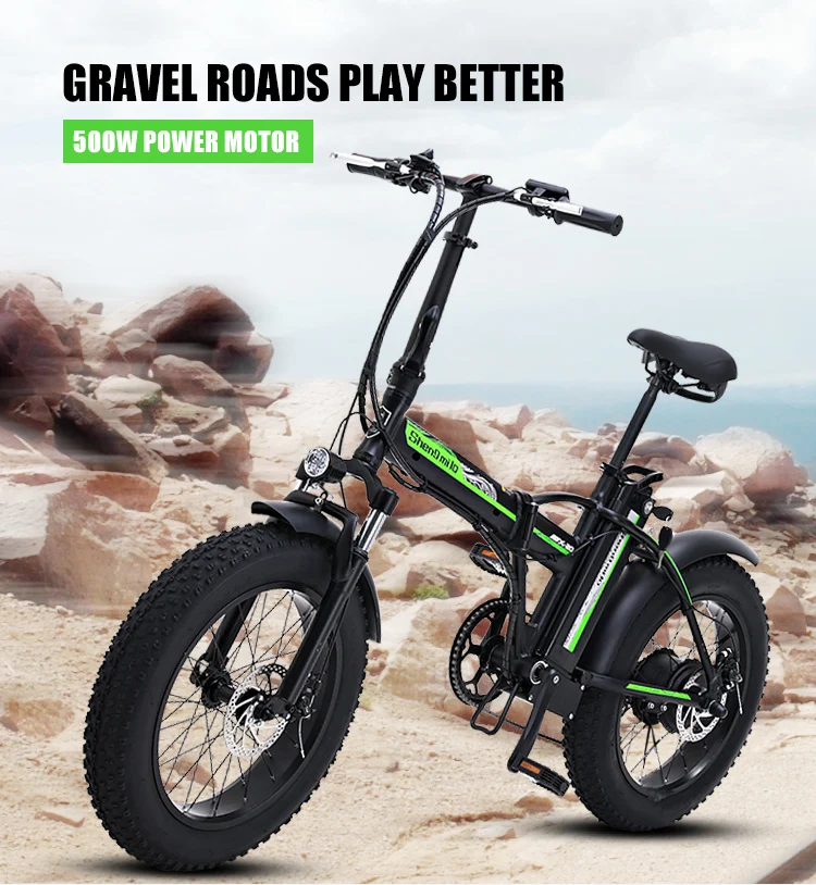 Электрический велосипед 20 дюймов ebike 48V500W Электрический горный велосипед электрический складной велосипед 4,0 fat tire bicicleta eletrica пляжный Электрический велосипед