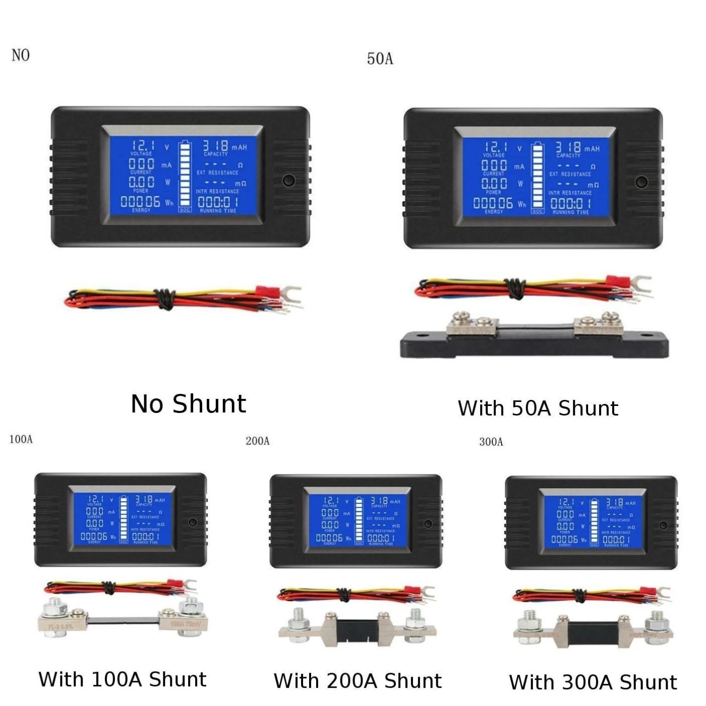 

PZEM-015 Battery Tester DC Voltage Current Power Capacity W/ Shunt Part Set Kit