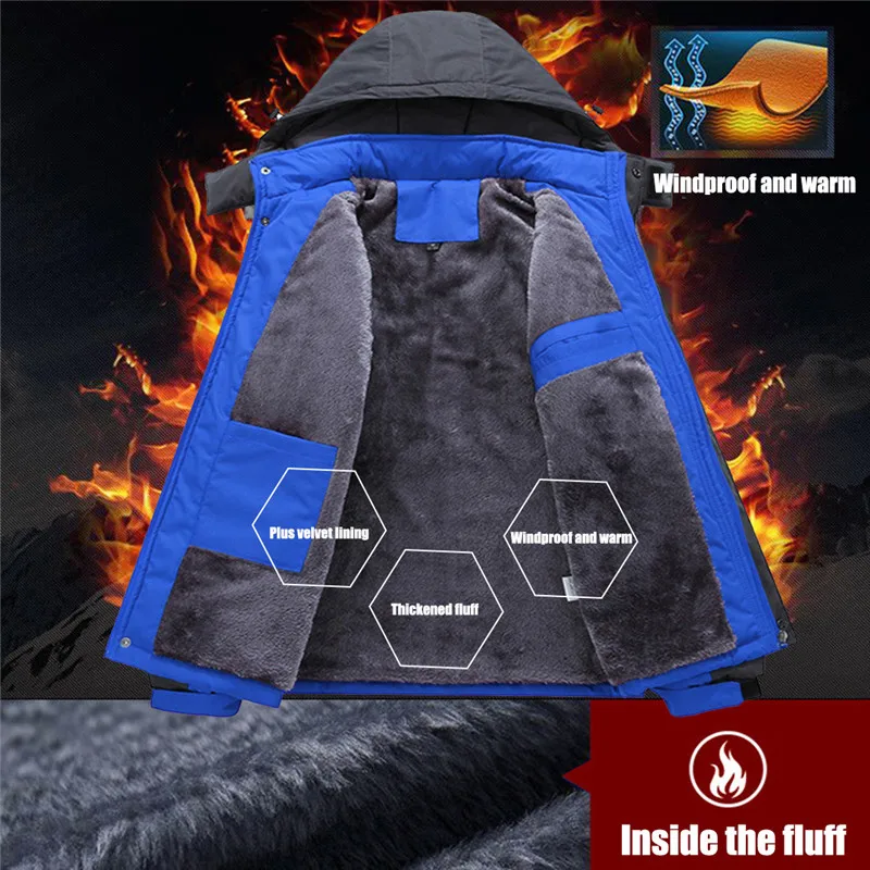 Men /Women Autumn Winter Coat with Plush & Thick Outdoor Leisure Warm Coat Mountaineering Suit Mens Hooded Bomber Coats  New