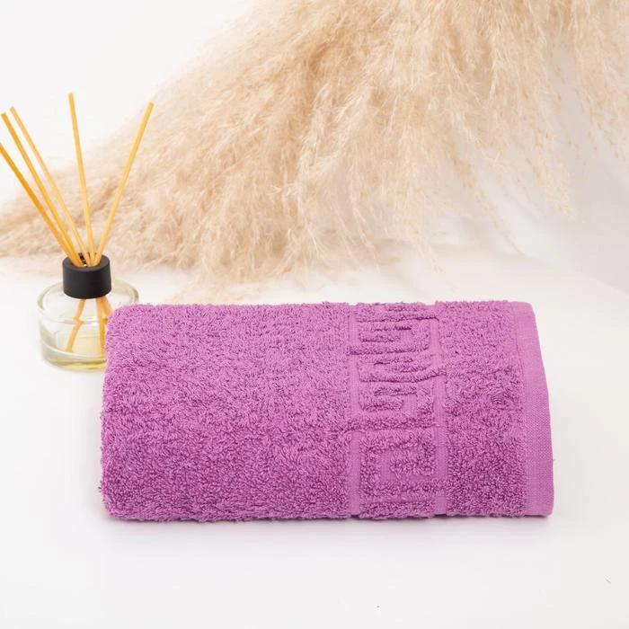 Полотенце махровое VS Текстиль с греческим бордюром AMETHYST хлопок 100% 430г/м3 | Дом и