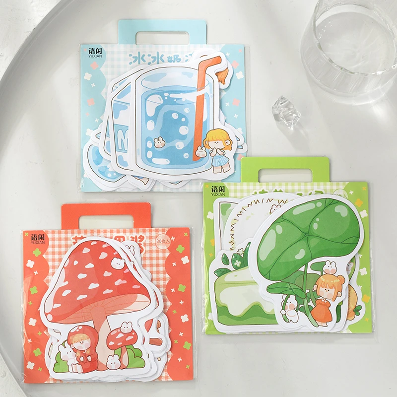 

Cartoons Lovely Mushroom Plant Memo Pad Planner Sticky Notes Paper Sticker kawaii stationery Papeleria Office school supplies