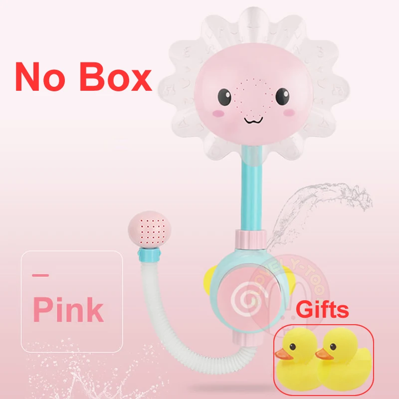 Pink no box Детские Игрушки для ванны, детские игрушки для ванной, детские игрушки для ванной, душ на присоске, спрей для купания, подарок для новорожденных, резиновая утка - Цвет: Pink no box