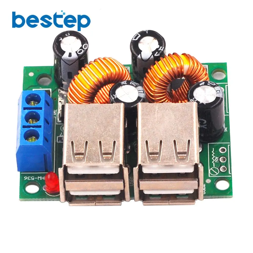 Понижающий модуль платы преобразователя питания A5268 с 4 usb портами плата