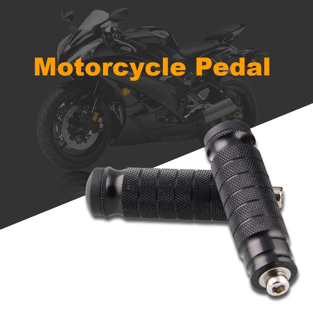 

1 Pair of Motorcycle Modified Universal Black Cylindrical Pedals 6063 Aluminum Alloy Rear Seat Pedal Accessories