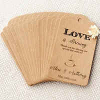 200 pcs 3 5x6 2cm kraft paper label gift tags love wedding literature and art bridal shower favor holiday customize your name