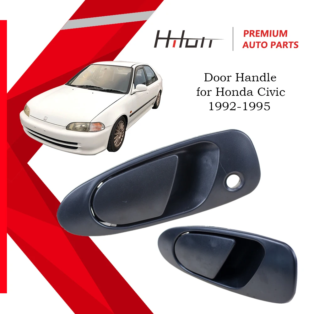 Exterior Rear Driver Side Door Handle Compatible for 1992-1995 Honda Civic 72680-SR4-J01Z Black