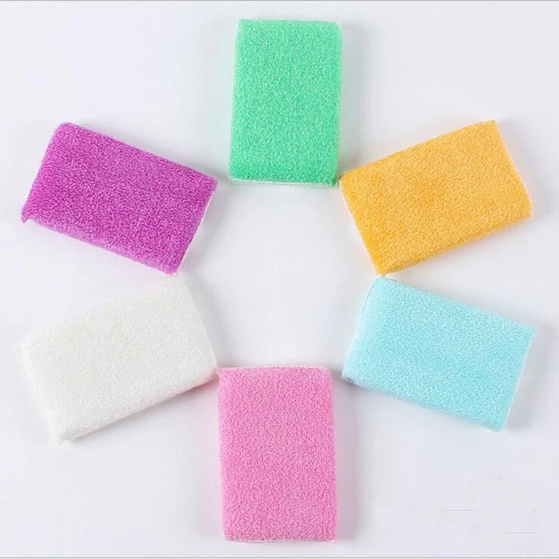 50 шт./лот антижирная бамбуковая губка для мытья посуды Волшебная