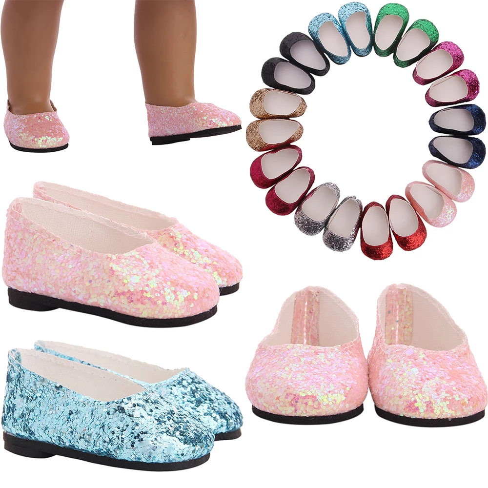 Luckdoll 10 цветов обувь с блестками подходит для 18 дюймовых американских кукол и 43 см