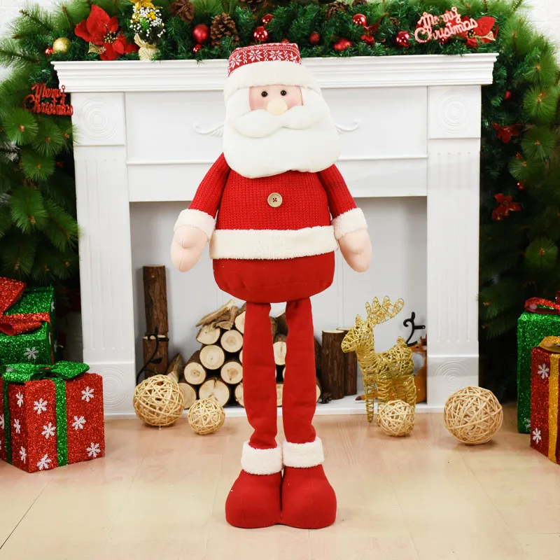 Santa Claus 100 см большая кукла Санта-Клаус, Рождественская елка, украшения, натальные фигурки, веселое Рождество, adornos de navidad, Новогоднее украшение - Цвет: Santa Claus