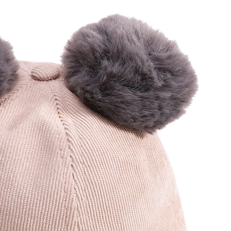 

Baby Hat With Furry Balls Pompom Cotton Warm Newborn Girls Boys Autumn Winter Cap For Kids Infant Toddler Beanie Gifts