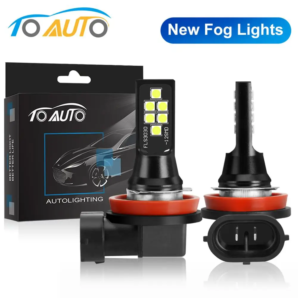 

2pcs H7 H11 H8 LED HB4 9006 HB3 9005 LED Car Fog Lights Auto Drving Lamp 6000K White 12V
