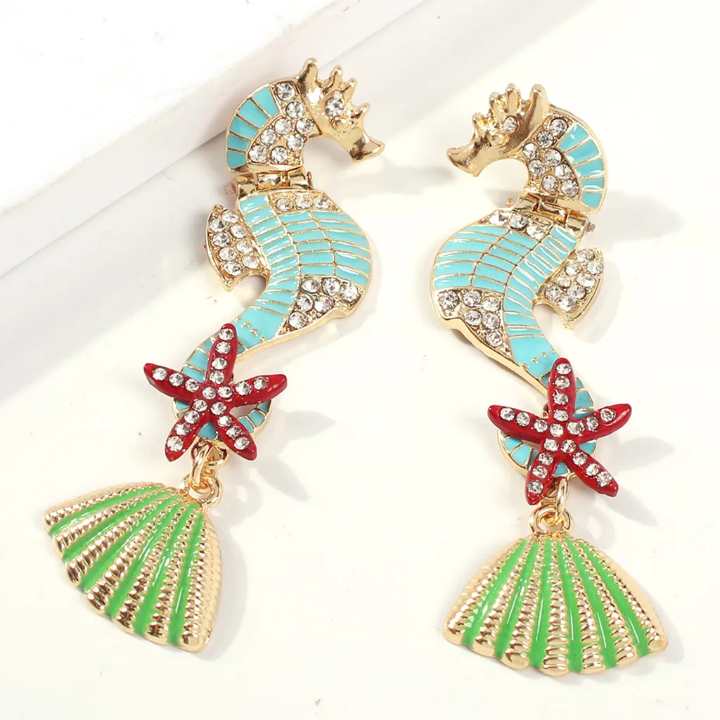 Серьги-подвески в богемном стиле женские висячие ювелирные украшения с