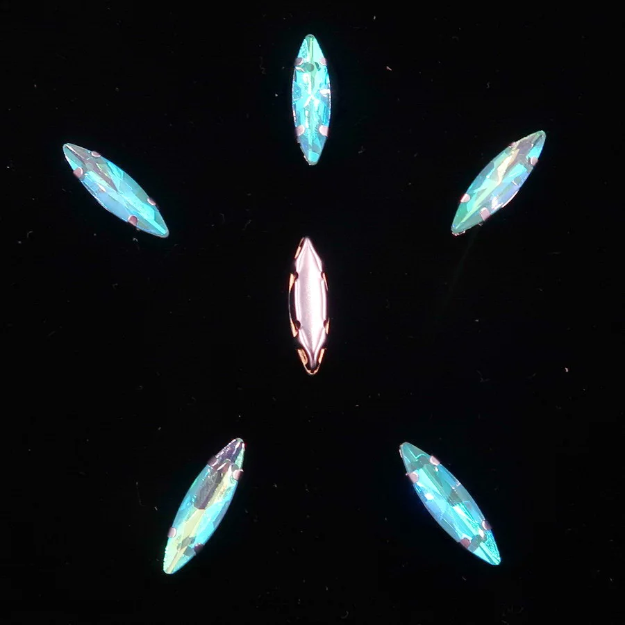 A32 Emerald AB Серебряная цепь коготь настройки 50 шт./упак. 4*15 мм желейные конфеты стекло с украшением в виде кристаллов Наветт Маркиза Форма пришить стразы кристаллы одежды «сделай сам» - Цвет: A32 Emerald AB
