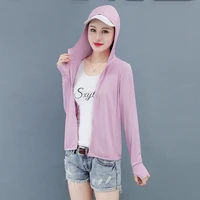 pure color sunscreen clothes womens short summer girls new casual loose large cardigan thin breathable ice silk quick drying