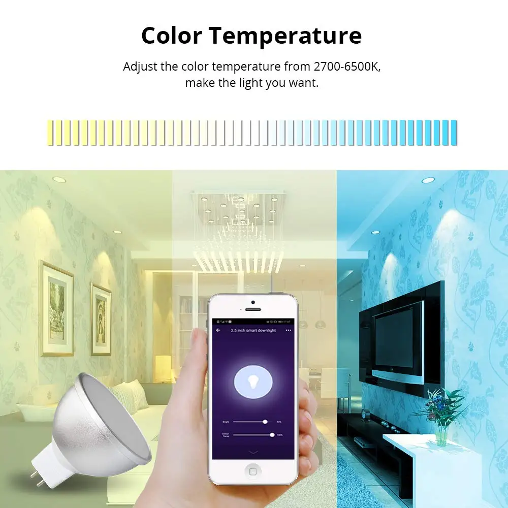 Boaz Smart Wifi GU5.3 светильник, умная лампа RGBW, цветной Wifi смарт-светильник, голосовой пульт дистанционного управления Alexa Echo Google Home IFTT