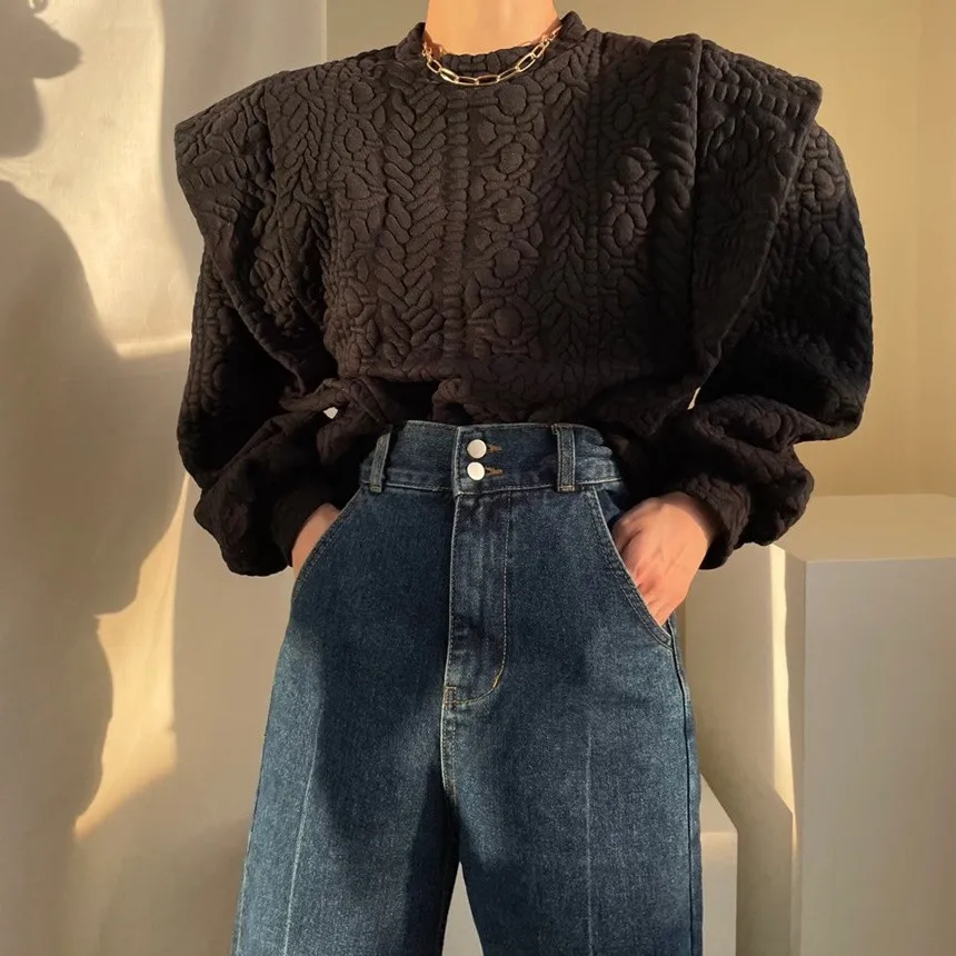 

Casual Loose White T Shirt Women Long Sleeve Harajuku Vintage Shirts Ruffle Top Female 2021 Spring Chic