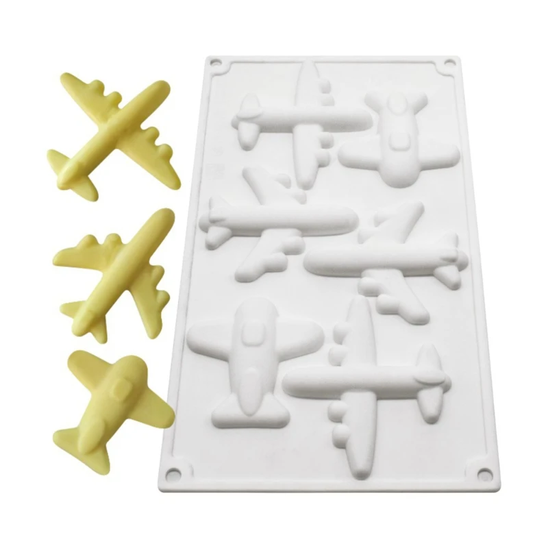 

5 Cavity Aircraft Airplane Silicone Mold Fondant Mousse Cake Mould Chocolate Decorating Paste Baking Tool
