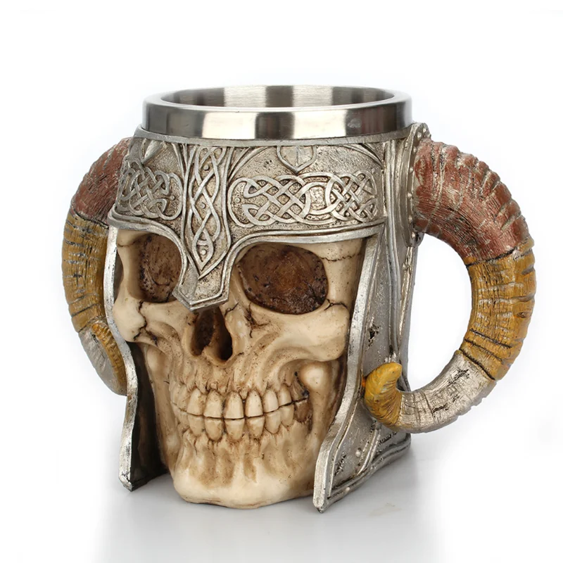 Бутылка для воды из нержавеющей стали с черепом кружка питья чая пива кофейная