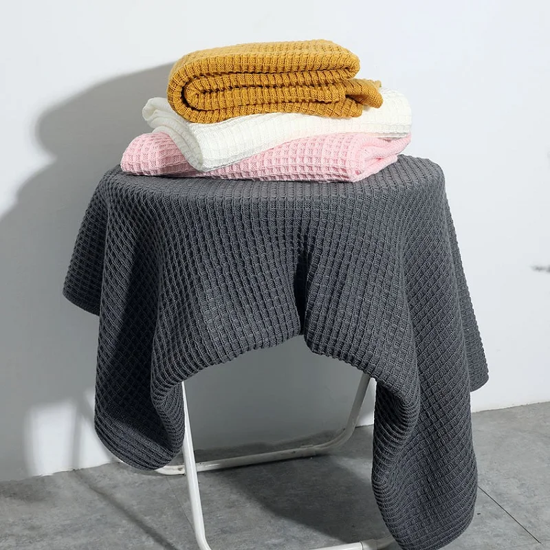 

New sofa cover blanket, blanket, knitted blanket, office nap blanket, air conditioning blanket, waffle blanket