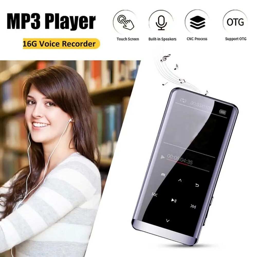 MP3 плеер с поддержкой Bluetooth 4 2 16 ГБ FM радио Hi Fi MP4 музыкальный проигрыватель