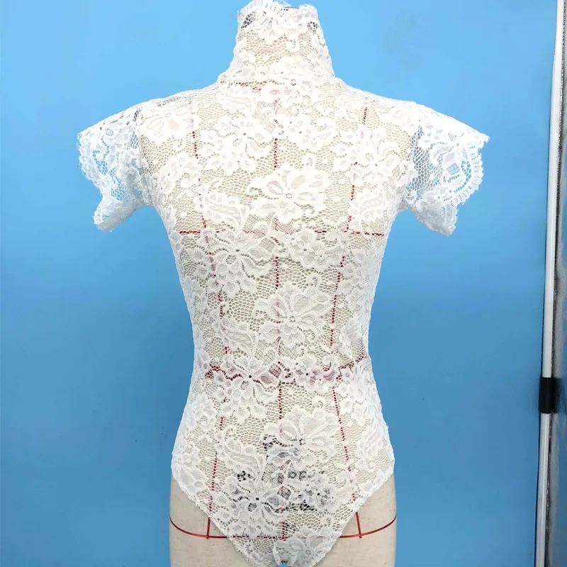 

2020 Fashion Women's Sexy Solid Lace Sleeveless O-Neck Nightwear G-String Jumpsuit