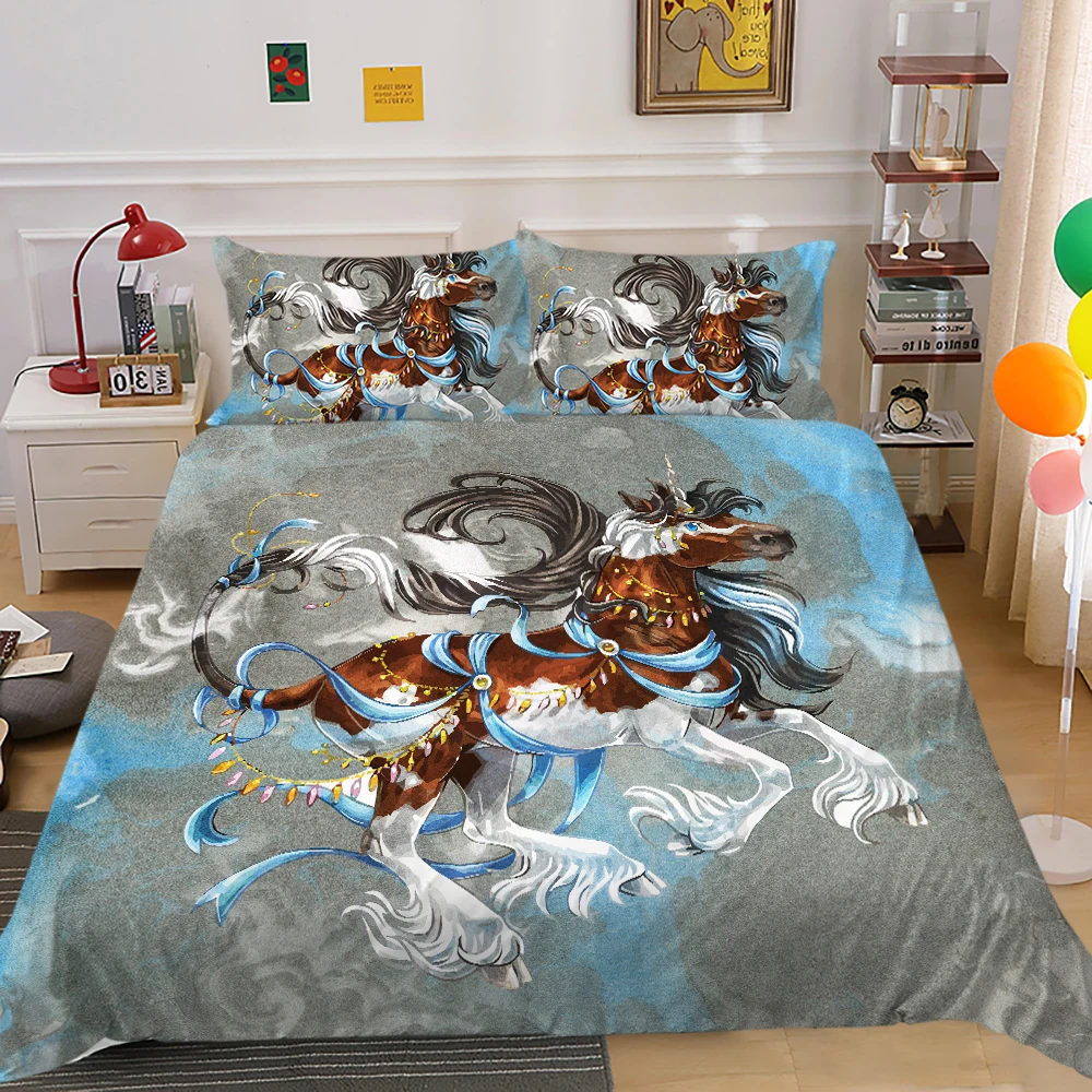 

3D Bedding Set Unicorn Duvet Cover Set 2/3 Pcs Lovely Fashionable Unique Design Bed Set Room Decoration