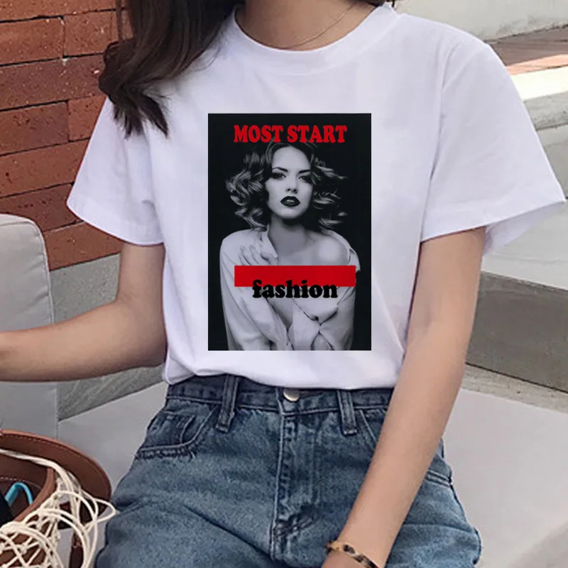 Футболка женская с коротким рукавом модная уличная одежда в стиле Харадзюку топ