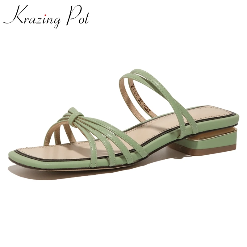 Сандалии Krazing pot simper женские на низком каблуке стильные однотонные босоножки из