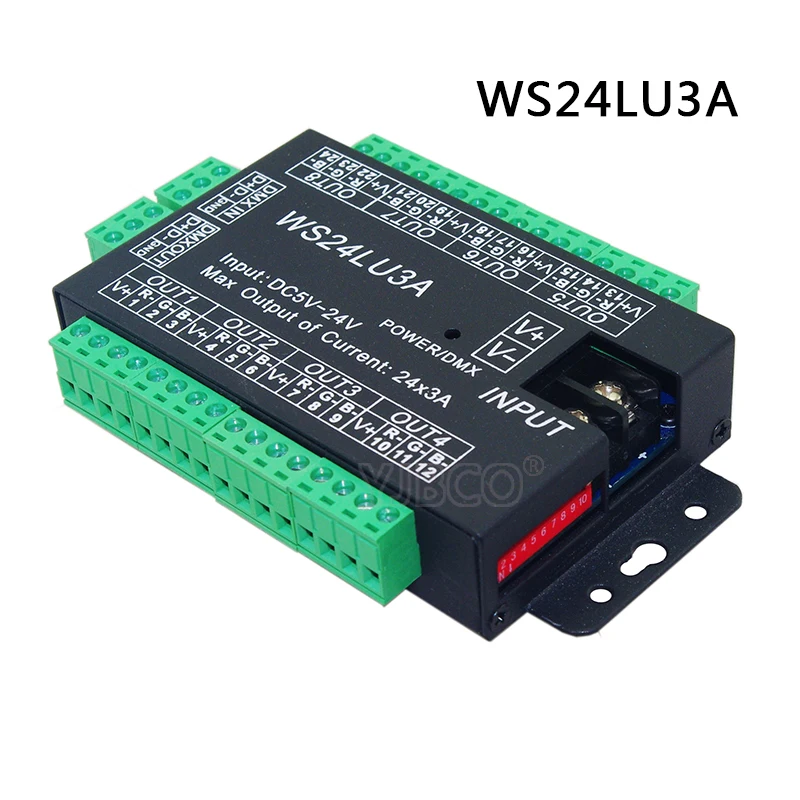 Контроллер управления яркостью 3CH/4CH/9CH/24CH/27CH RGB DMX 512 для светодиодной лампы |