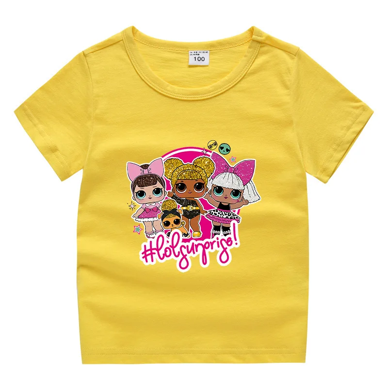

Lol Summer Cotton T Shirt for Girls Clothes Kids Cute Cartoon Print T-Shirts Children Baby Casual Short Sleeve T-shirt Tees Tops