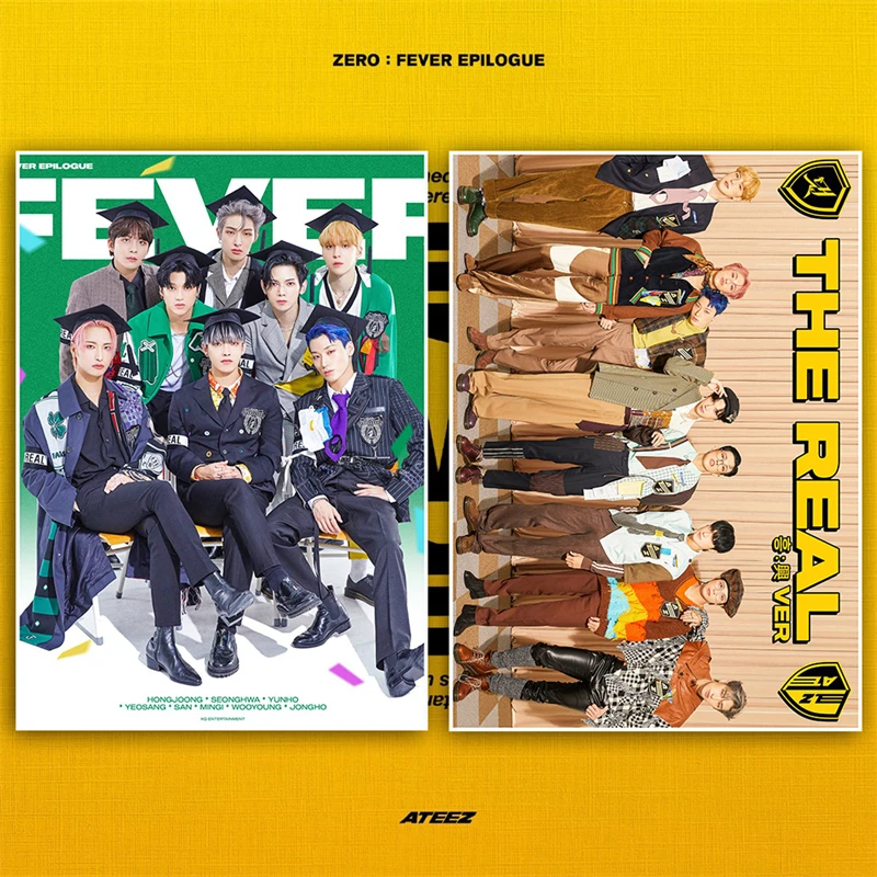 

Постеры KPOP ATEEZ 2 шт./компл. новый альбом ZERO:FEVER EPILOGUE самоклеющаяся фигурка фото постер украшение комнаты настенные наклейки i17