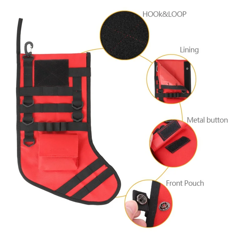 

1pcs Hanging Tactical Molle Christmas Stocking Bag Dump Drop Pouch Utility Storage Bag Military Combat Hunting Magazine Pouches