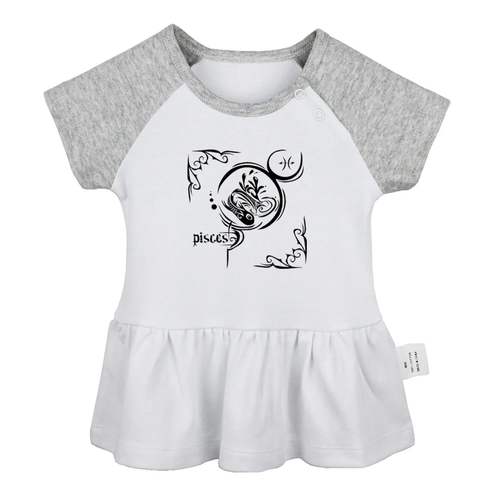

Pisces Tribal Tattoo Design 12 Constellation For Sagittarius Design Newborn Baby Girls Dresses Toddler Infant Cotton Clothes