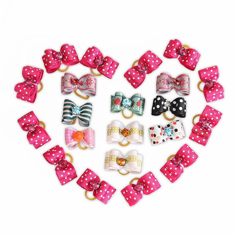 10Pcs/set Pet Hairpin Puppy Kitten Hair Clips Cute Bowknot Dog Grooming Accessories Summer Barrette for Small Cat | Дом и сад
