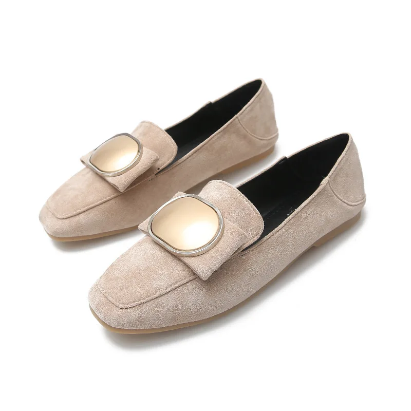

Buckle Low Heels Square Toe Shoes Woman Flats Casual Female Sneakers Shallow Mouth Dress New Comfortable Summer PU Basic Office