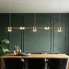 Светодиодная люстра в стиле постмодерн, длинная лампа для столовой, в скандинавском стиле, для бара, кофейного цвета, украшение для дома
