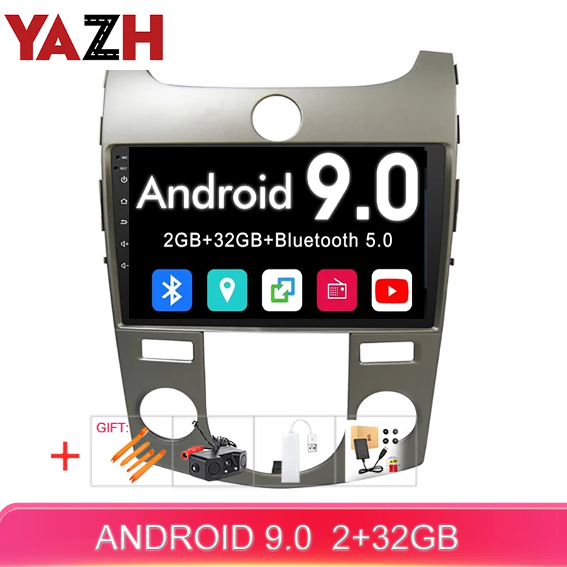 Головное устройство YAZH 2 Din Android 9 0 для KIA Forte /Cerato/ Koup /Shuma 2009 2010 2011 2012 с &quotIPS дисплеем