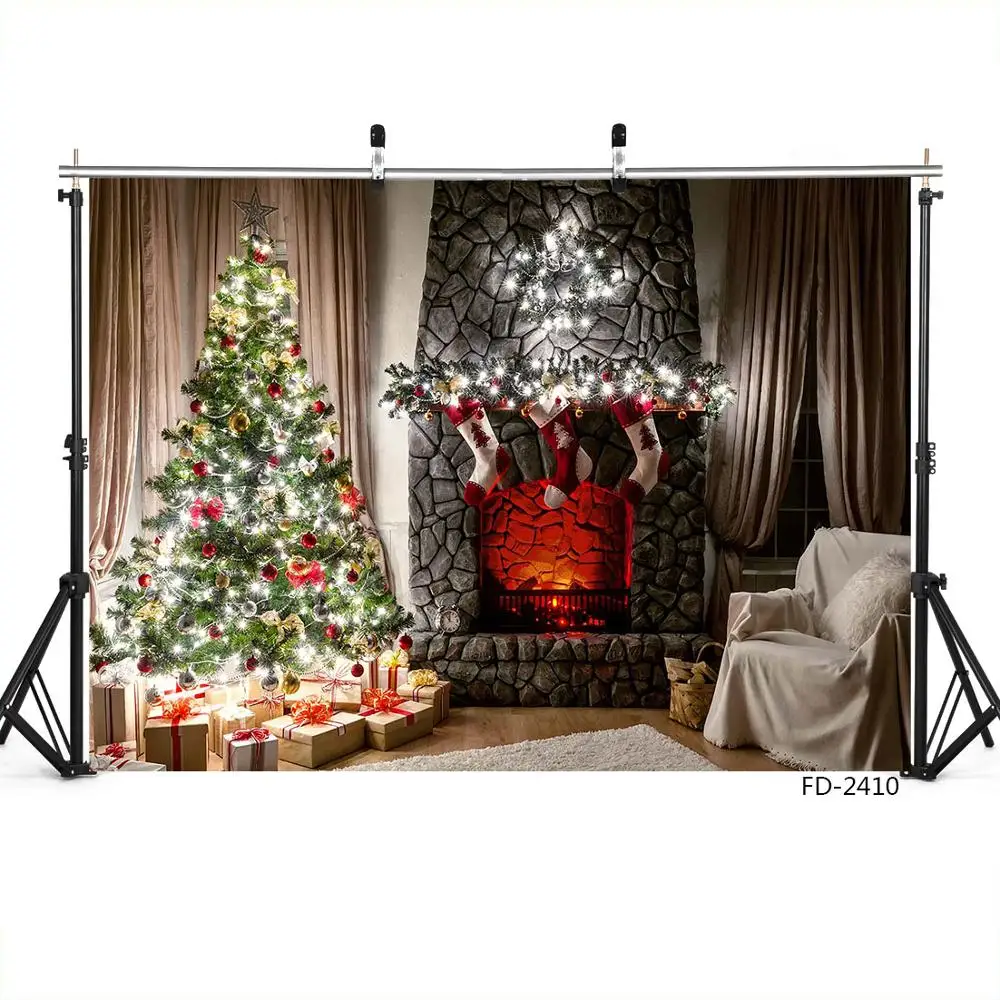 Фон для студийной фотосъемки новорожденных с изображением рождественской елки |