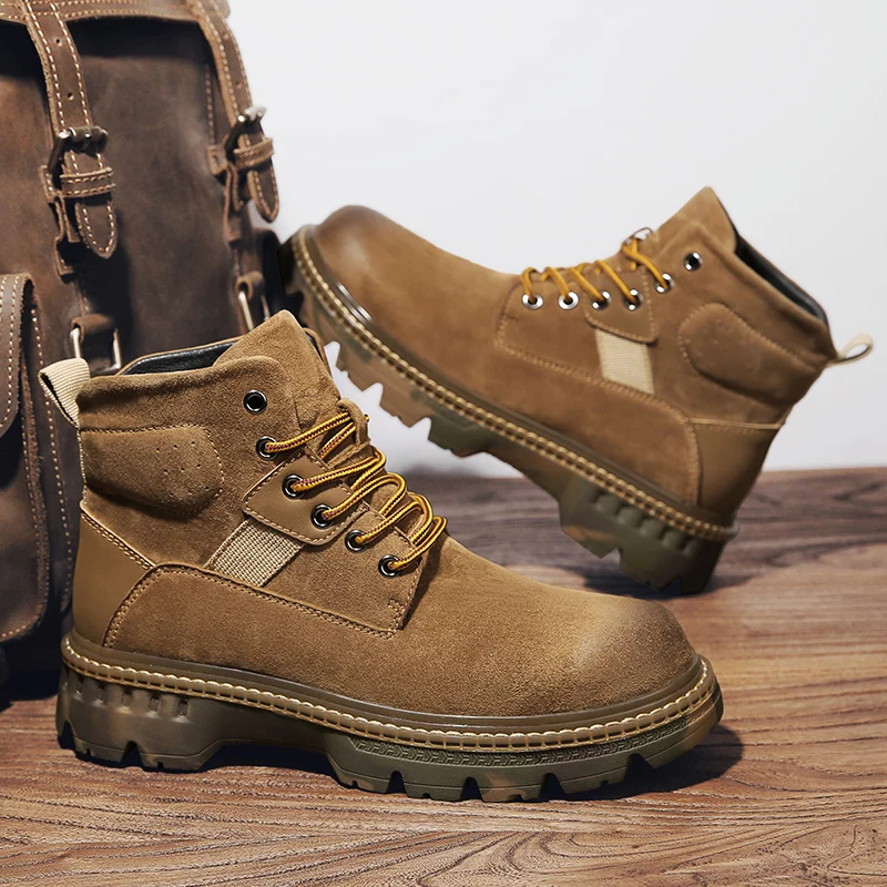 

Мужские ботинки в винтажном стиле, черные ботинки из свиной кожи, в британском стиле, повседневная обувь для работы, зима 2019