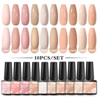 Mtssii 10 штнабор гель-лаков для ногтей Блеск Vernis Полупостоянный замачиваемый УФ светодиодный Гибридный гель лак базовый верхний слой набор гелей для ногтей