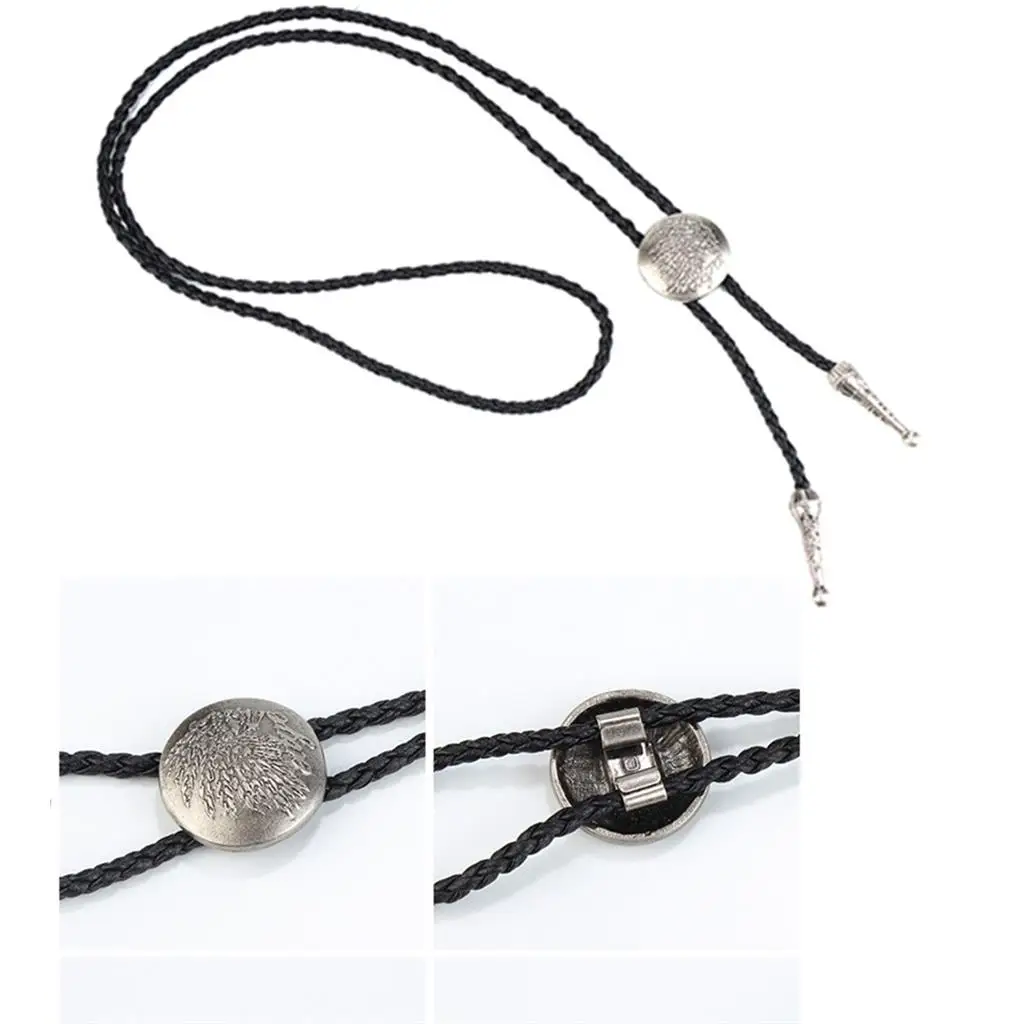 Vintage Style Alloy Fashion Bolo Tie Bow Handmade PU Leather for Mens | Necklace